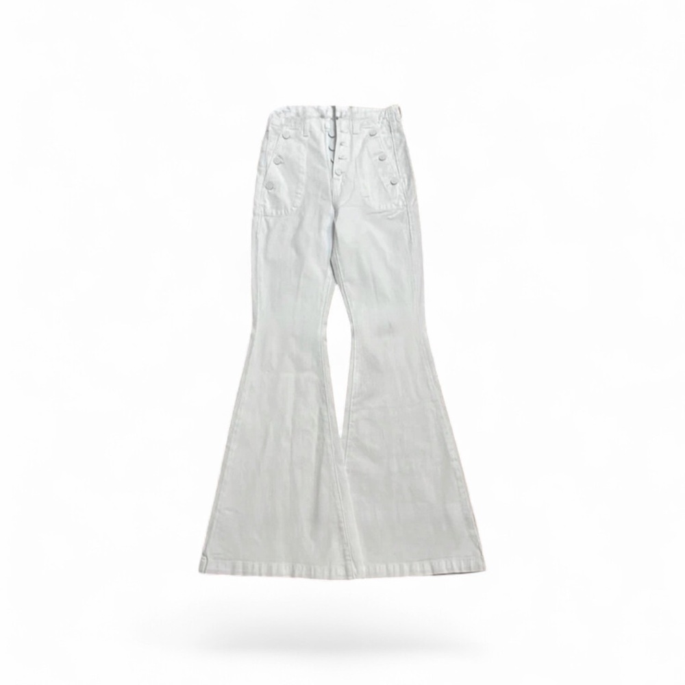 7 For All Mankind Portia Mega Flare White Jeans NWOT